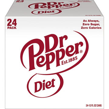 Dr Pepper Diet Soda 24 pk Cans