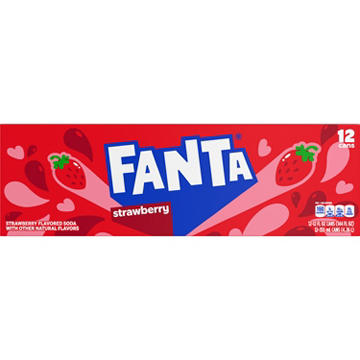 Fanta Strawberry Soda Soft Drink Fridge Pack 12 pk Cans