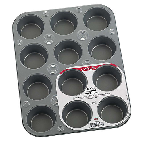 Sturdy Metal Handle Non-Stick 6 Cup Large Premium Silicone Muffin Pan & Cupcake Maker - Top Standard Size (Half of Texas Jumbo) Patented Reinforced