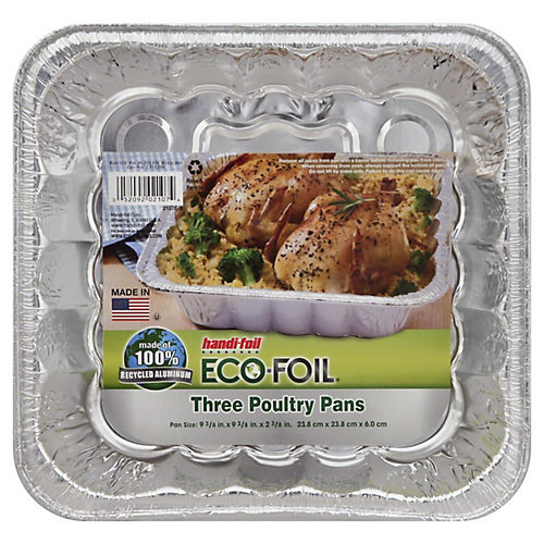Handi-foil® Cook-n-Carry Roaster/Baker Pans & Lids - Silver, 4 pk