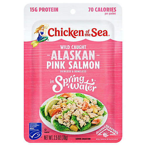 6 PACKS : Chicken Of The Sea Premium Skinless and Boneless Pink Salmon  Pouch, 40 Ounce . 