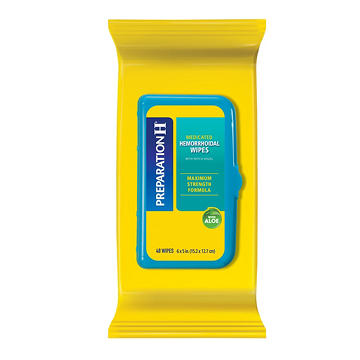 Preparation H Hemorrhoid Wipes with Witch Hazel for Skin Irritation Relief