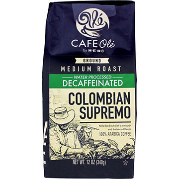 CAFE Olé by H-E-B Medium Roast Decaf Colombian Supremo Ground Coffee
