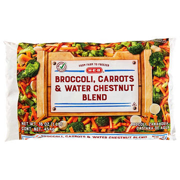 H-E-B Frozen Broccoli, Carrot & Water Chestnut Blend
