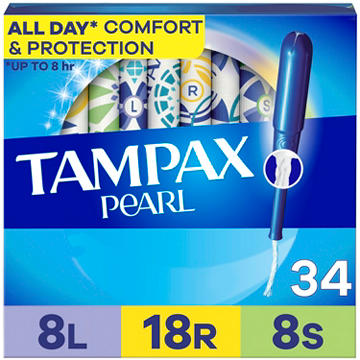 Tampax Pearl Tampons Trio Pack, Light/Regular/Super Absorbency, Unscented