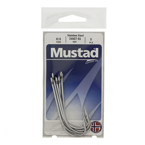 Mustad Stainless Steel 34007-SS Hooks, Size 8/0 - Shop Fishing at H-E-B
