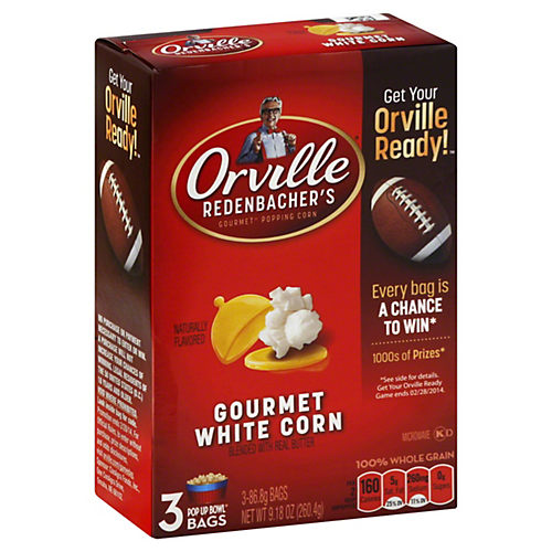 Orville Redenbachers Gourmet Popping Corn - White Corn - 100%  Natural (Non-GMO) - Net Wt. 30 OZ (850 g) Each - Pack of 2