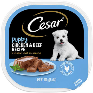 Cesar Puppy with Chicken & Beef in Meaty Juices Wet Dog Food