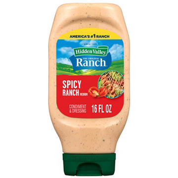 Hidden Valley Spicy Ranch Condiment and Dressing, Easy Squeeze Bottle