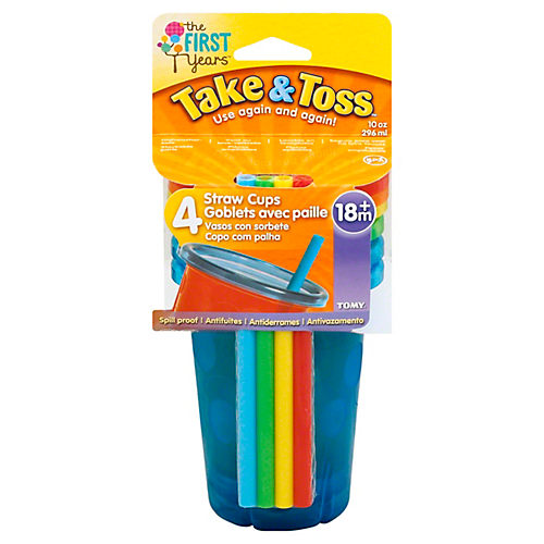 The First Years Take & Toss Spill-Proof 7 Ounce Cups 6 ea Assorted Colors,  Colors May Vary, 7 Ounce