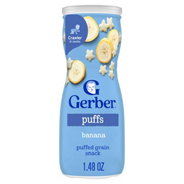Gerber Stage 3 Baby Puffed Grain Snacks - Banana Puffs