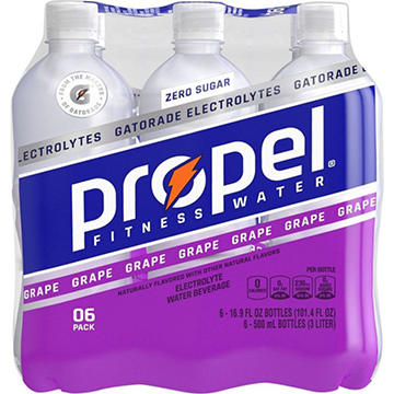 Propel Zero Calorie Grape Water Beverage 6 pk Bottles