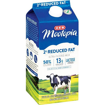 H-E-B Mootopia Lactose Free  2% Reduced Fat Milk