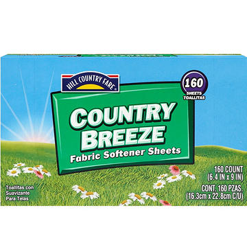 Hill Country Fare Fabric Softener Dryer Sheets - Country Breeze