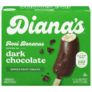 Diana's Bananas Frozen Dark Chocolate-Covered Banana Snacks