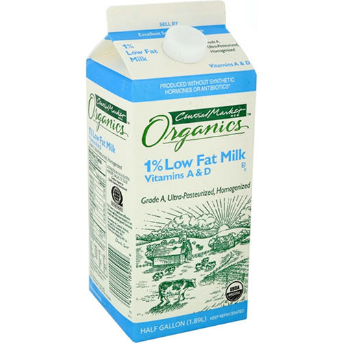 Central Market Organics 1% Low Fat Milk, 1/2 gal
