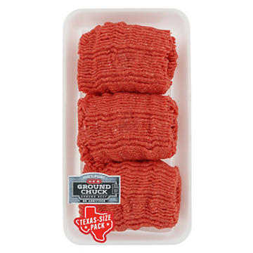 H-E-B 100% Pure Ground Beef Chuck, 80% Lean - Texas-Size Pack