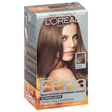 L'Oréal Paris Feria Mult-Faceted Permanent Hair Color - 50 Medium Brown