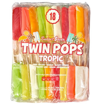 Budget Saver Assorted Tropic Flavors Twin Pops