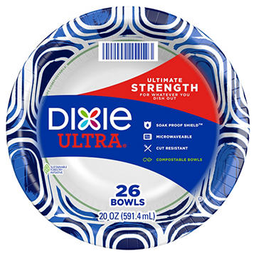 Dixie Ultra Compostable 20 oz Paper Bowls
