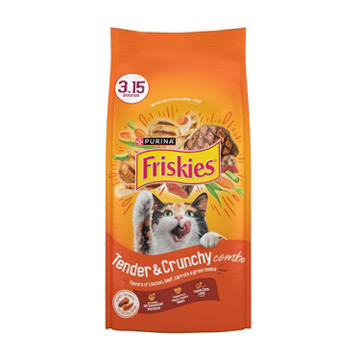 Friskies Purina Tender and Crunchy Combo Dry and Cat Food - Flavors of Chicken, Beef, Carrots and Green Beans