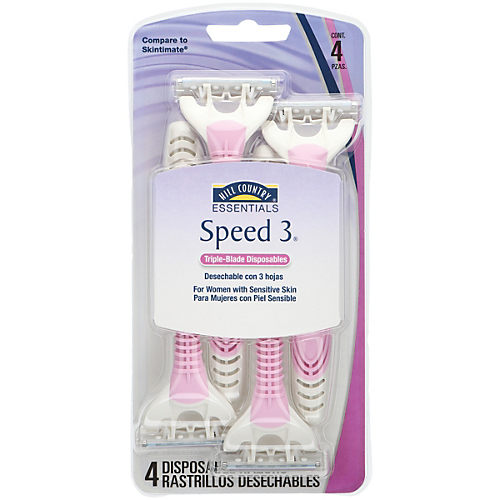 Hill Country Essentials Speed 3 Women's Disposable Razors - Sensitive Skin