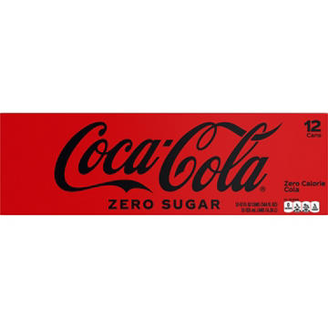 Coca-Cola Zero Sugar Soda Soft Drink Fridge Pack 12 pk Cans
