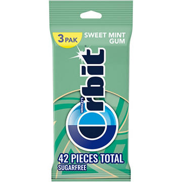 Orbit Sweet Mint Sugar Free Chewing Gum, 3 pk