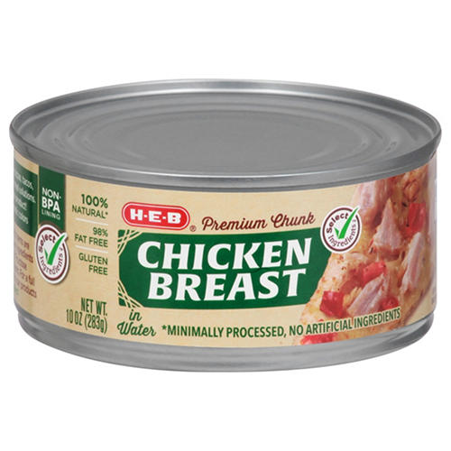 H-E-B Premium Chunk Chicken Breast In Water, 10 oz