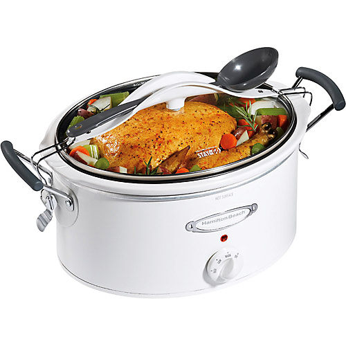 Hamilton Beach Stay or Go 6 Quart Portable Slow Cooker 33462, Super Bowl  Parties, Tail Gating 