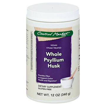 Central Market Steam-Treated Whole Psyllium Husk Fiber Supplement