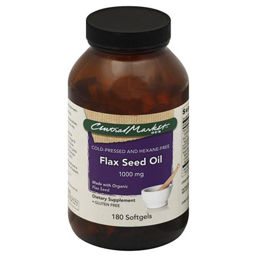 Central Market Flax Seed Oil 1000 mg Softgels, 180 ct