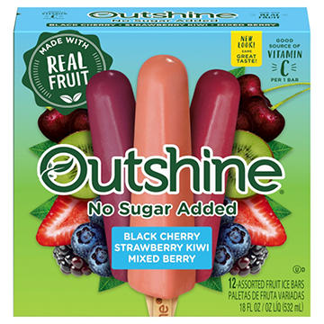 Outshine No Sugar Added Fruit Ice Pops - Black Cherry, Strawberry Kiwi & Mixed Berry