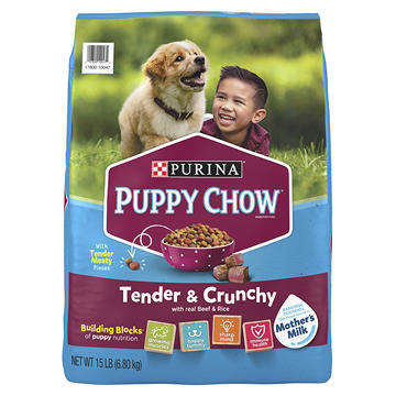 Puppy Chow Purina High Protein Dry Puppy Food - Tender & Crunchy With Real Beef