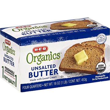 H-E-B Organics Unsalted Butter