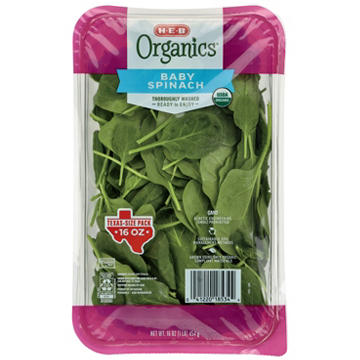 H-E-B Organics Fresh Baby Spinach - Texas-Size Pack