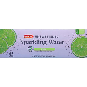 H-E-B Unsweetened Lime Sparkling Water 12 pk Cans