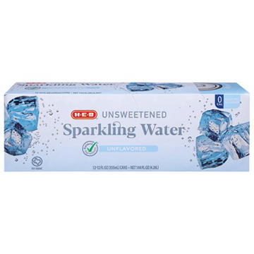 H-E-B Unsweetened Unflavored Sparkling Water 12 pk Cans