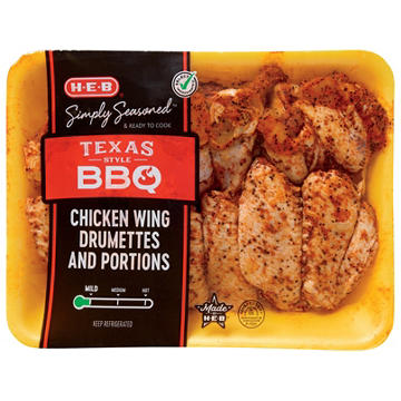 H-E-B Simply Seasoned Chicken Wings - Texas Style BBQ 