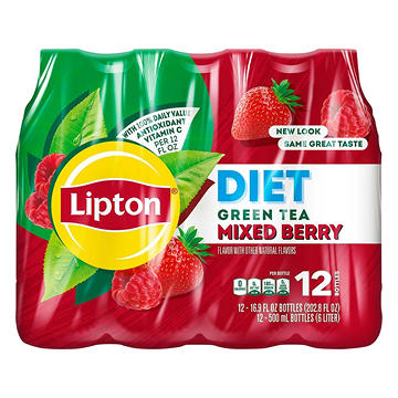 Lipton Diet Green Tea With Mixed Berry 12 pk Bottles
