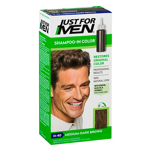Just For Men Touch of Gray Hair Color Dark Brown Gray T-45 - Shop Hair Color  at H-E-B