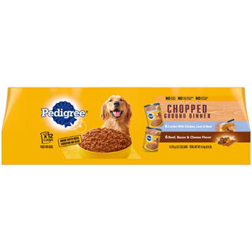 Pedigree Chopped Ground Dinner Wet Dog Food - Chicken & Bacon