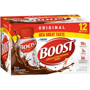 BOOST Original 10g Protein Nutritional Drinks 12 pk Bottles - Rich Chocolate