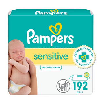 Pampers Sensitive Skin Baby Wipes Refills 3 pk