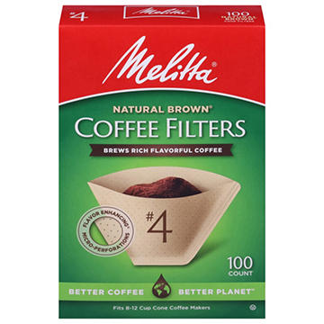 Melitta No.4 Cone Coffee Filters - Natural Brown