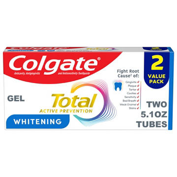 Colgate Total Gel Toothpaste - Whitening, 2 pk