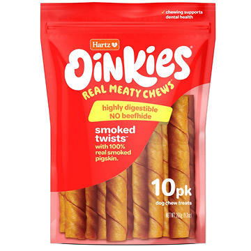 Hartz Oinkies Smoked Pig Skin Twists