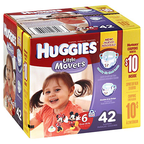 Huggies Little Movers Baby Diapers, Size 7, 80 ct