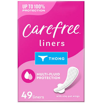 Carefree Thong Panty Liners - Unwrapped, Unscented