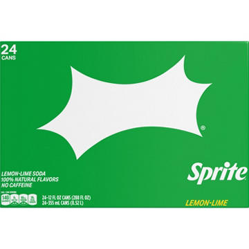 Sprite Lemon-Lime Soda Soft Drink 24 pk Cans